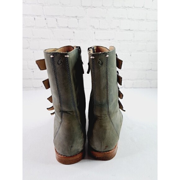 Olukai~ Elima Green Suede Ankle Boots~ Buckle~ Excellent~ Women’s Size 7 - Picture 4 of 7